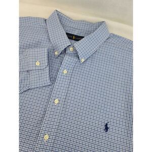 Ralph Lauren Men's 3XB  Blue‎ Check Button Lons Sleeves Shirt